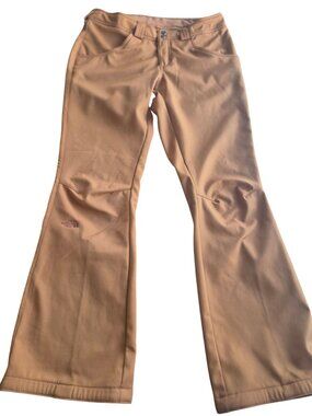 The North Face Womens Orange Fleece-Lined Softshell Pants Size M